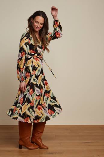 נשים King Louieלבוש HBFR30 שמלת לליה מרמורה שָׁחוֹר