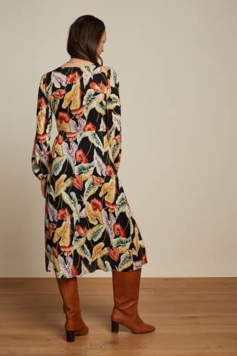 נשים King Louieלבוש HBFR30 שמלת לליה מרמורה שָׁחוֹר