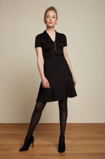 נשים King Louieלבוש HBFR31 שמלת אמי אקברו קלאסית שָׁחוֹר