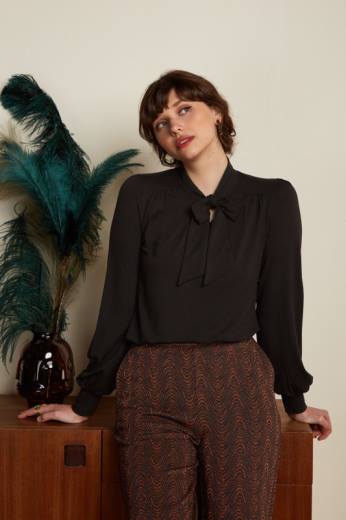 נשים King Louieלבוש HBFR35 amalia top ecovero light שָׁחוֹר