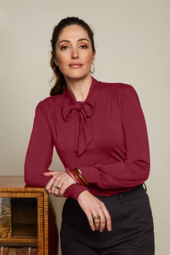 נשים King Louieלבוש HBFR37 amalia top ecovero light קברנה אדום