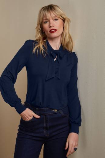 נשים King Louieלבוש HBFR38 amalia top ecovero light כחול ערב