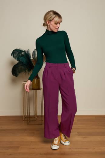 נשים King Louieלבוש HBFR47 צלע יחידה עם צווארון עליון ירוק אורן