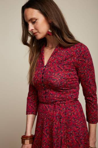 נשים King Louieלבוש HBFR5 שמלת אמי וינטי אדום דובדבן