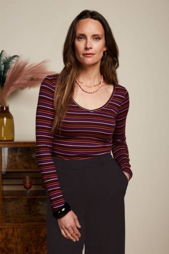 נשים King Louieלבוש HBFR54 carice v top rolla stripe מסה ורוד