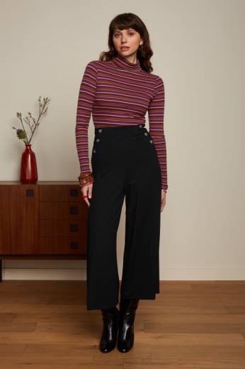 נשים King Louieלבוש HBFR56 פס רולה עליון עם צווארון מסה ורוד