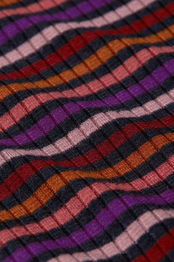 נשים King Louieלבוש HBFR56 פס רולה עליון עם צווארון מסה ורוד