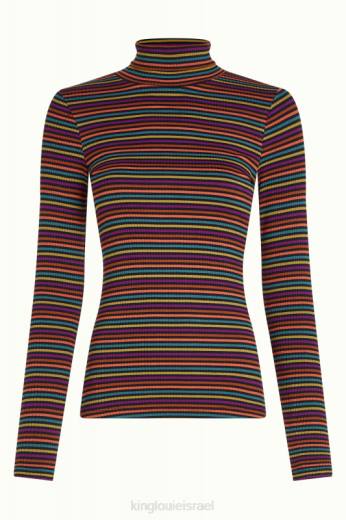 נשים King Louieלבוש HBFR57 פס רולה עליון עם צווארון umbre