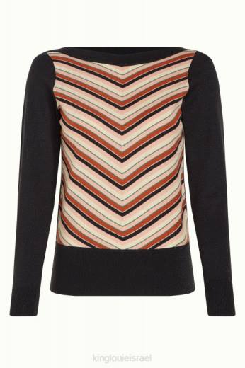 נשים King Louieלבוש HBFR61 פס לאפיס העליון קיסוס שָׁחוֹר