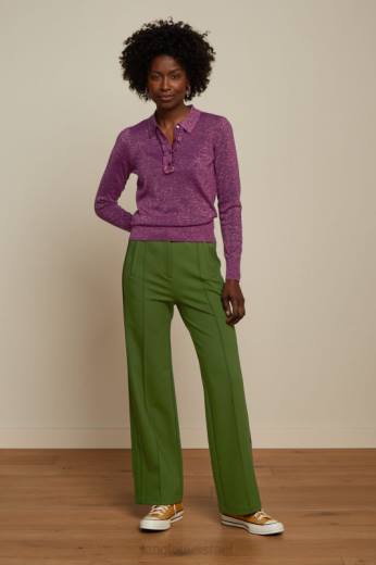 נשים King Louieלבוש HBFR66 פולו מלמלה עליונה לפיס סגול כספיה