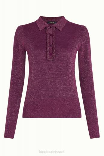 נשים King Louieלבוש HBFR66 פולו מלמלה עליונה לפיס סגול כספיה