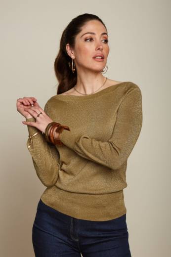 נשים King Louieלבוש HBFR69 לפיס העליון קיסוס חום זהוב