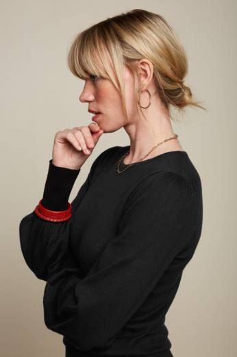 נשים King Louieלבוש HBFR74 פקעת טופ מאיה שָׁחוֹר