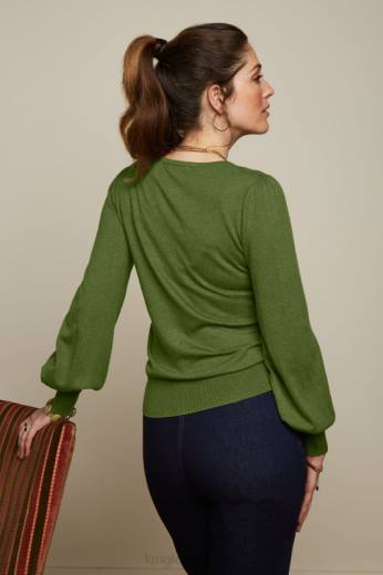 נשים King Louieלבוש HBFR75 פקעת טופ מאיה פוזי ירוק