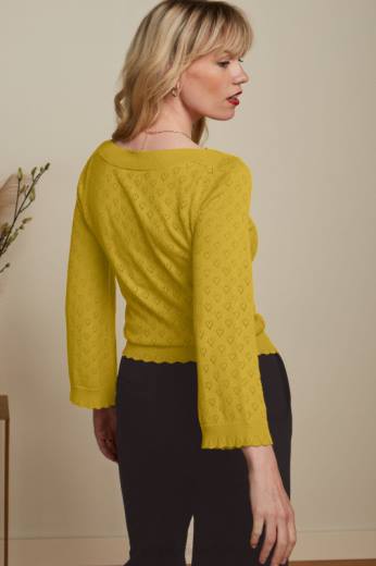 נשים King Louieלבוש HBFR81 אודרי חצוצרה שרוול לב אjour צהוב קארי