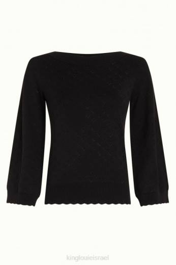 נשים King Louieלבוש HBFR82 אודרי חצוצרה שרוול לב אjour שָׁחוֹר