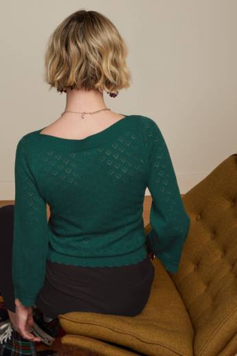 נשים King Louieלבוש HBFR84 אודרי חצוצרה שרוול לב אjour ירוק שפירית