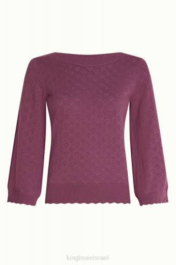 נשים King Louieלבוש HBFR85 אודרי חצוצרה שרוול לב אjour אדום חום חום