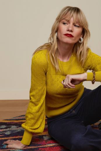 נשים King Louieלבוש HBFR86 בלה בל שרוול עליון לב ajour צהוב קארי