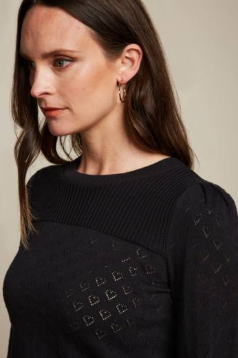 נשים King Louieלבוש HBFR87 בלה בל שרוול עליון לב ajour שָׁחוֹר