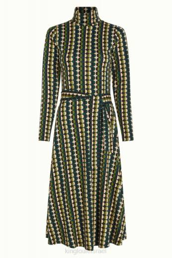 נשים King Louieלבוש HBFR8 שמלת betsy עם צווארון quincy ירוק אורן