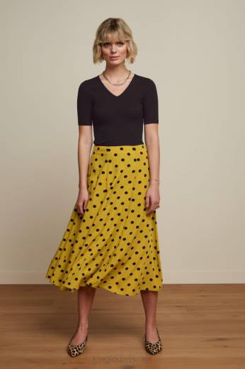 נשים King Louieלבוש HBFR98 carice v top uni rib שָׁחוֹר