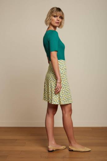 נשים King Louieלבוש HBFR99 carice v top uni rib ירוק פונדרוזה