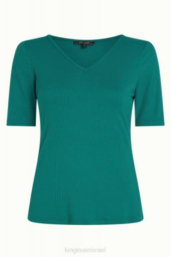 נשים King Louieלבוש HBFR99 carice v top uni rib ירוק פונדרוזה